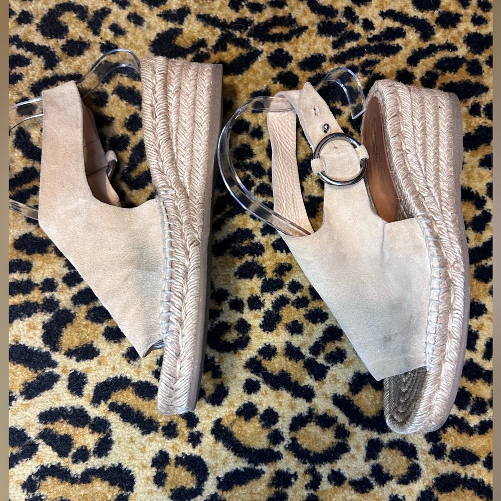 Rag & Bone Calla Suede Wedge Espadrille Sandal Size 39 US 9 - Picture 4 of 10